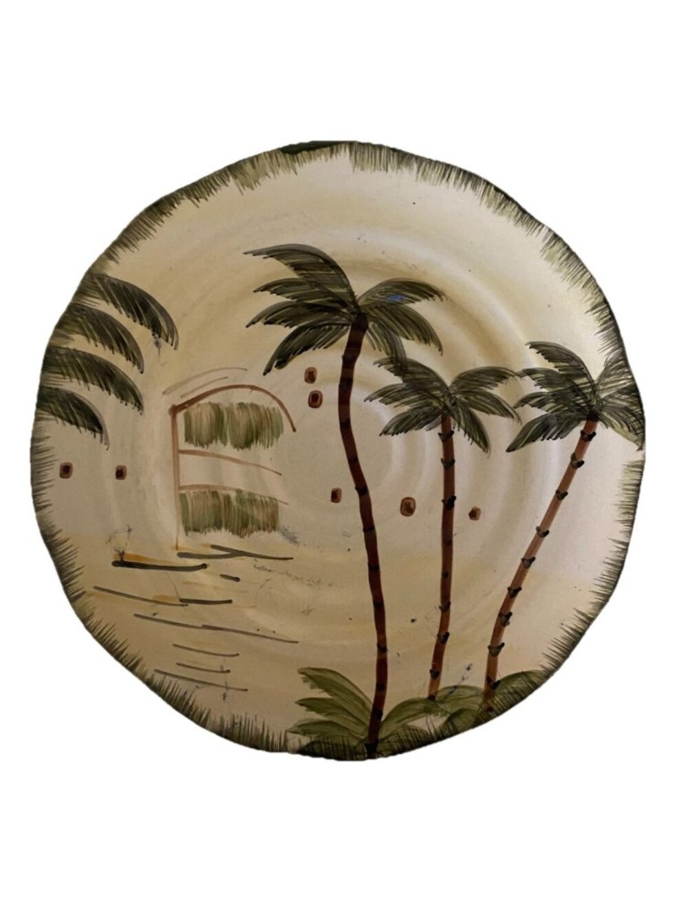 Vtg 2004 Mulberry Home Collection 11.25” Tropic Palm Tree Grill Plate Platter